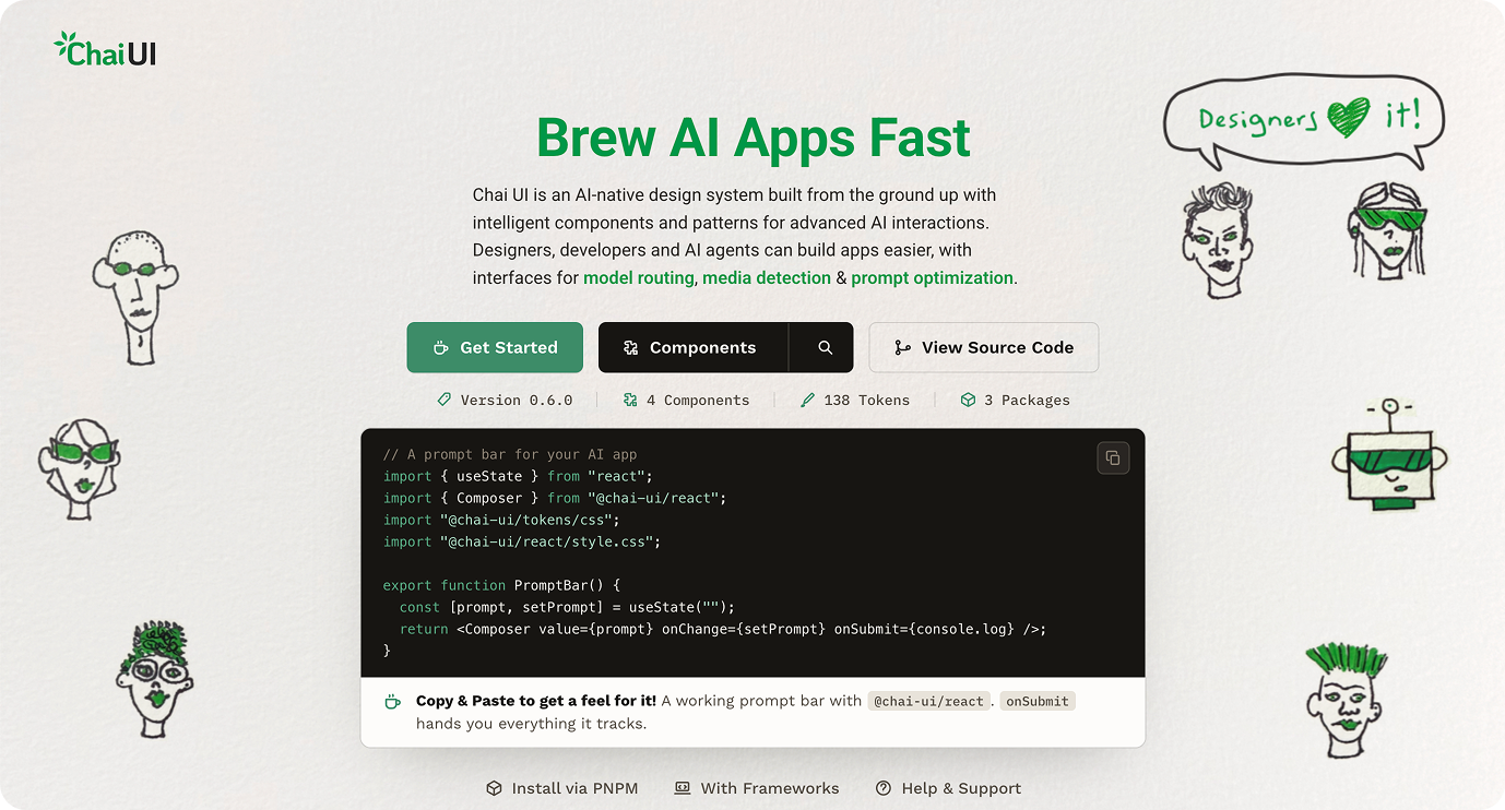 Chai-UI docs site home page