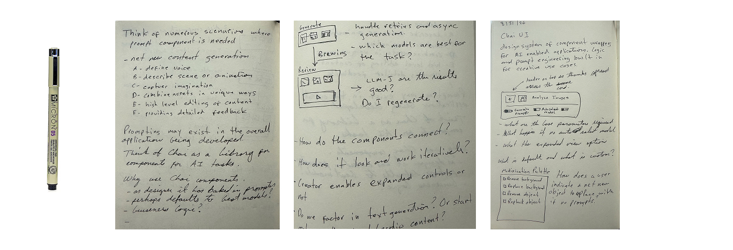 Sketches and writing
